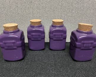 Lot # : 62 - 4 Longaberger Purple Basketweave Jars