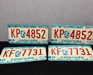 vintage Colorado license plates
