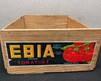 vintage tomato wood crate