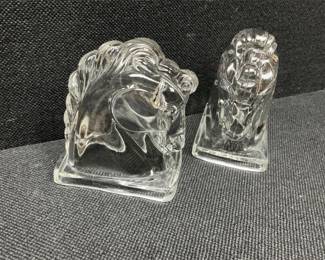 Glass Horse Head bookends