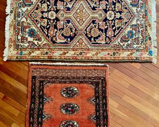 2' X 2'2" Rust Bokhara and 2'7" X 3'8" Hamaden Style Rugs