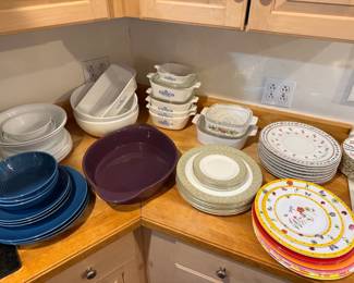 Corning Ware and Dinner Plates
