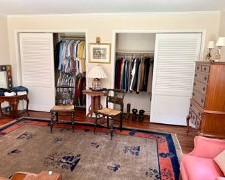 Men's Clothing, Chairs, Marble Top Table and High Boy Chest