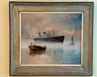 1959 K. Saton Oil Painting- DIDDO YOKOHAMA