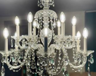 11 Arm Crystal Waterford Style Chandelier