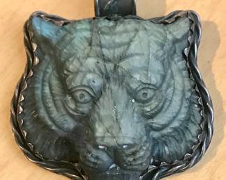 carved laboradorite sterling pendant