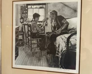 Signed Norman Rockwell Print The Inventor
