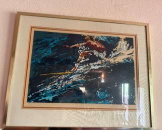 Signed Leonard Neiman Ltd Ed 1973 Surfing Print