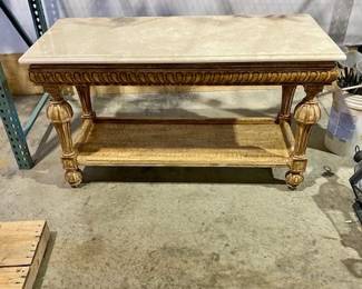 Gold Leaf Table w Marble