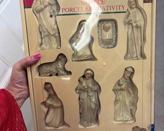 Vintage porcelain nativity set