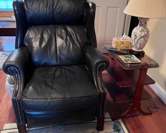 Black leather armchair