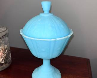 Vintage blue candy dish 