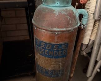 Copper and Brass 1970’s SOS Defender Fire Extinguisher 