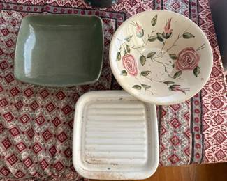 SAT189 - Two Large Ceramic Bowls And Ceramic Plate