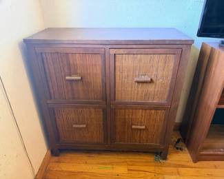 SAT479 - Wooden dresser with bamboo accent front