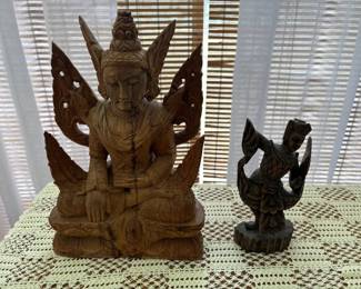 SAT023 - Wooden Hand Carved Buddhist Statues