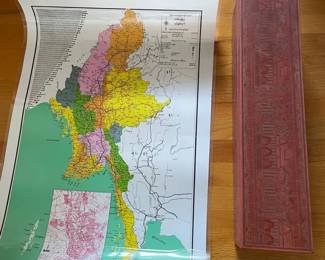 SAT178 - Burmese Cinnabar Lacquer Box With Myanmar Map