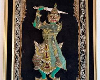 SAT073 - Thai Framed Embroidery Art Tapestry