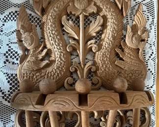 SAT013 - Wooden Dragon Wall Rack