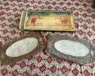 SAT258 - Decorative Crystal and Wood Platters