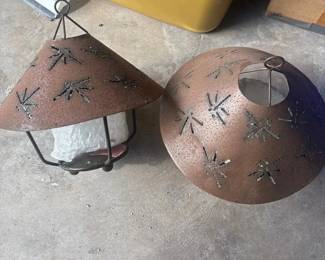 SAT515 - Rustic Dragonfly Metal Votive Lamps