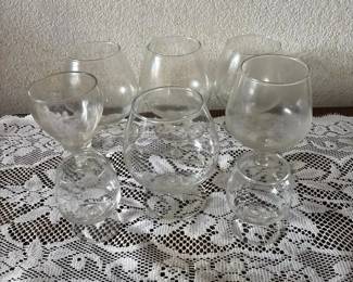 SAT127 - Vintage Mismatched Brandy Snifter Lot - Set of 8