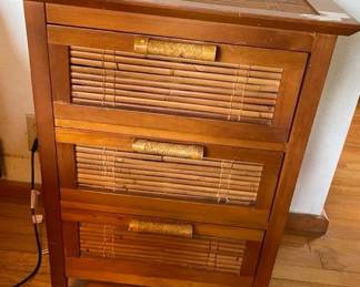 SAT417 - Vintage (2) Pier 1 Boho Bamboo Nightstands