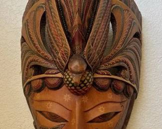 SAT038 - Indonesian Javanese Batik Wood Mask