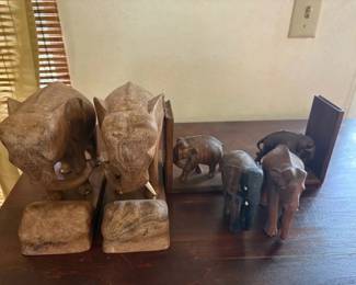 SAT378 - Assortment Of Hand Carved Elephants