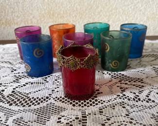 SAT094 - Set of 8 Glass Votive Candle Holders
