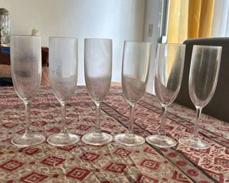 SAT212 - 6 Crystal Flute Glasses