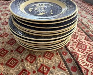 SAT180 - Blue And White Ceramic Plates (13 Plates)