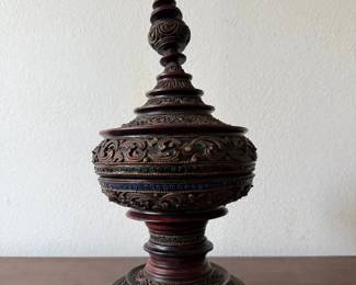 SAT004 - Wooden Burmese offering vessel (Hsun Ok)