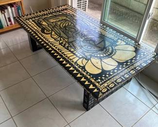 SAT268 - Hand-Painted Abstract Tribal Coffee Table