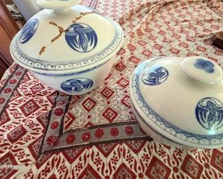 SAT120 - Vintage Crane Porcelain Bowl set