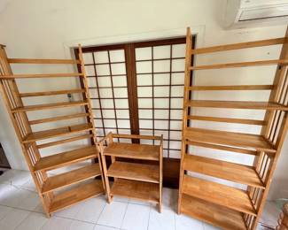 SAT276 - Set of 3 wooden open bookshelves