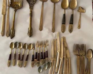 SAT107 - Thai Brass & Silver Plate Flatware