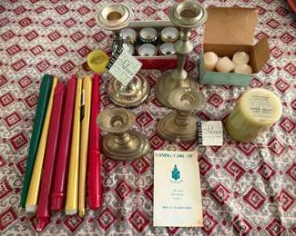 SAT259 - Silver-Plated Candlestick Holders with Candles