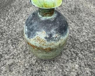 SAT334 - Rustic Verdigris Patina Urn Vase