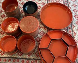 SAT051 - Assortment Of Lacquerware Bowls And Trays