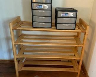 SAT478 - Wooden Display Or Storage Rack & Drawers