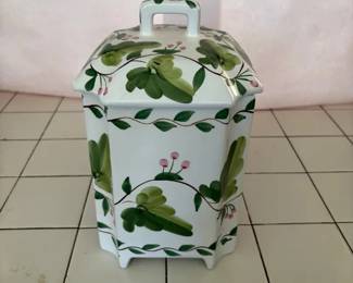 SAT155 - Hand Painted Ceramic Canister