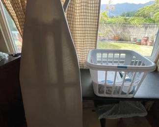 SAT519 - Black & Decker Steam Iron, Ironing Board,Sewing Kit, Laundry Basket Bundle