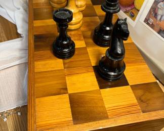 Wooden pieces.  Board is a box