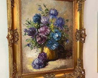 oil painting with grand millenial frame