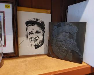 Vintage Babe Ruth Letter Press Ink Block