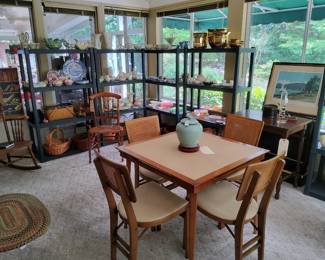 Mid-Century Modern Card Table and Chairs, Lenox and Wedgewood Collection