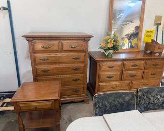 Maple dresser, chest and night stand