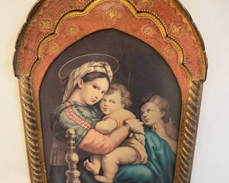 Nice triptych of Raphael’s Madonna and child