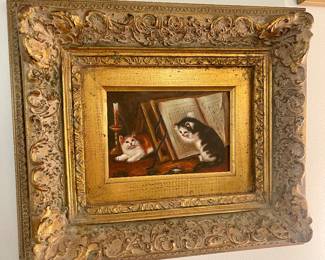 Kittens in heavy gilt frame